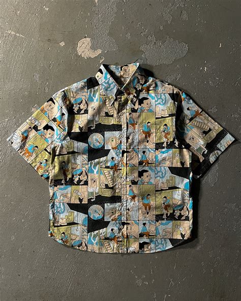 prada comic button up